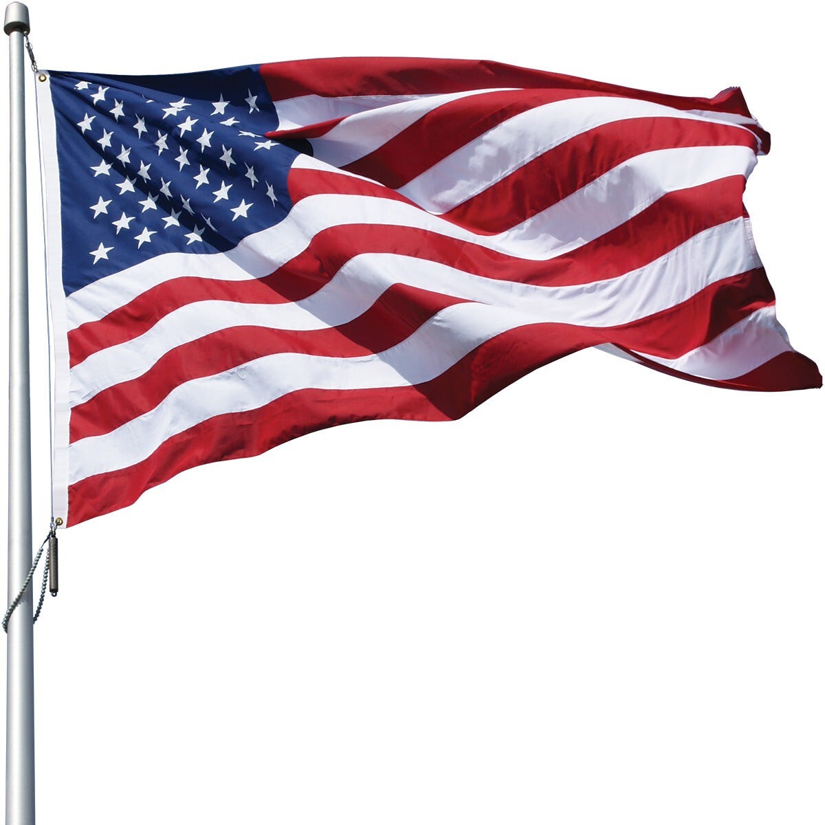 American Flag 5×8′ Heavy Duty Polyester – Made in USA – Sewn Stripes Embroidered
