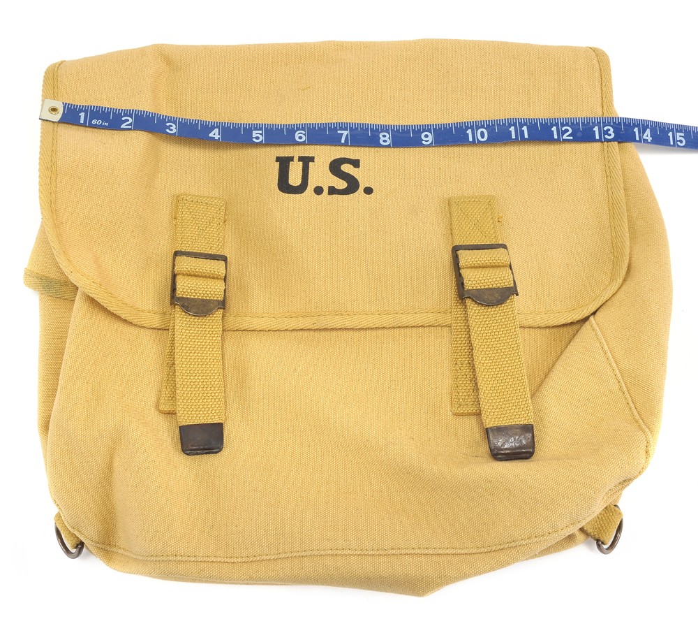 U.S. WW2 M1936 Musette Bag with Shoulder strap Khaki marked JT&L 1942