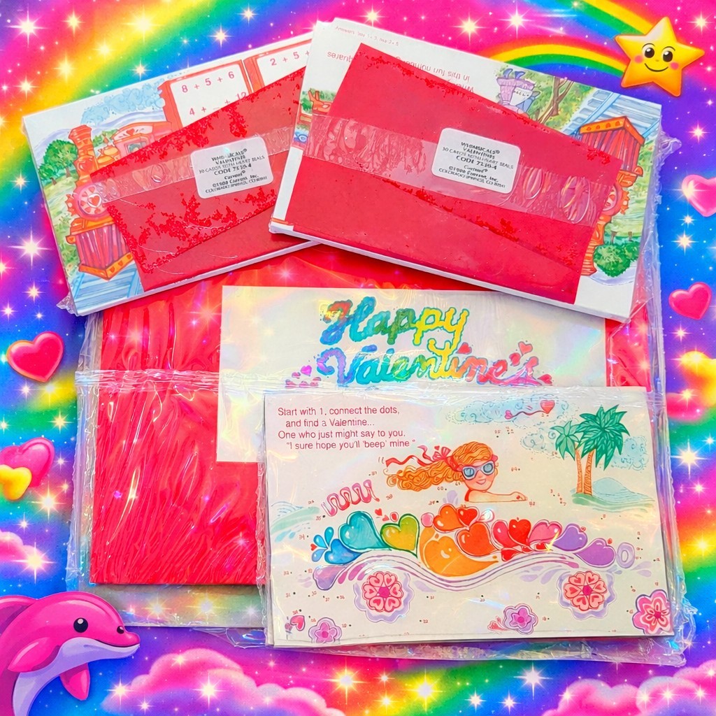 Vtg NOS Sealed 1988 Valentines Day Cards by Current USA 90 Cards (3/30 pk)