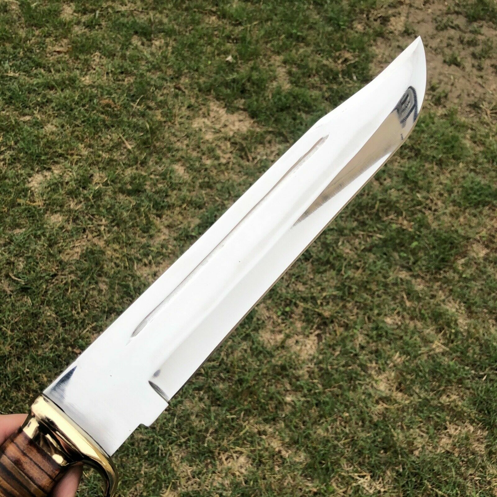 20″ CUSTOM HANDMADE D2 HIGH POLISH CROCODILE DUNDEE BOWIE KNIFE