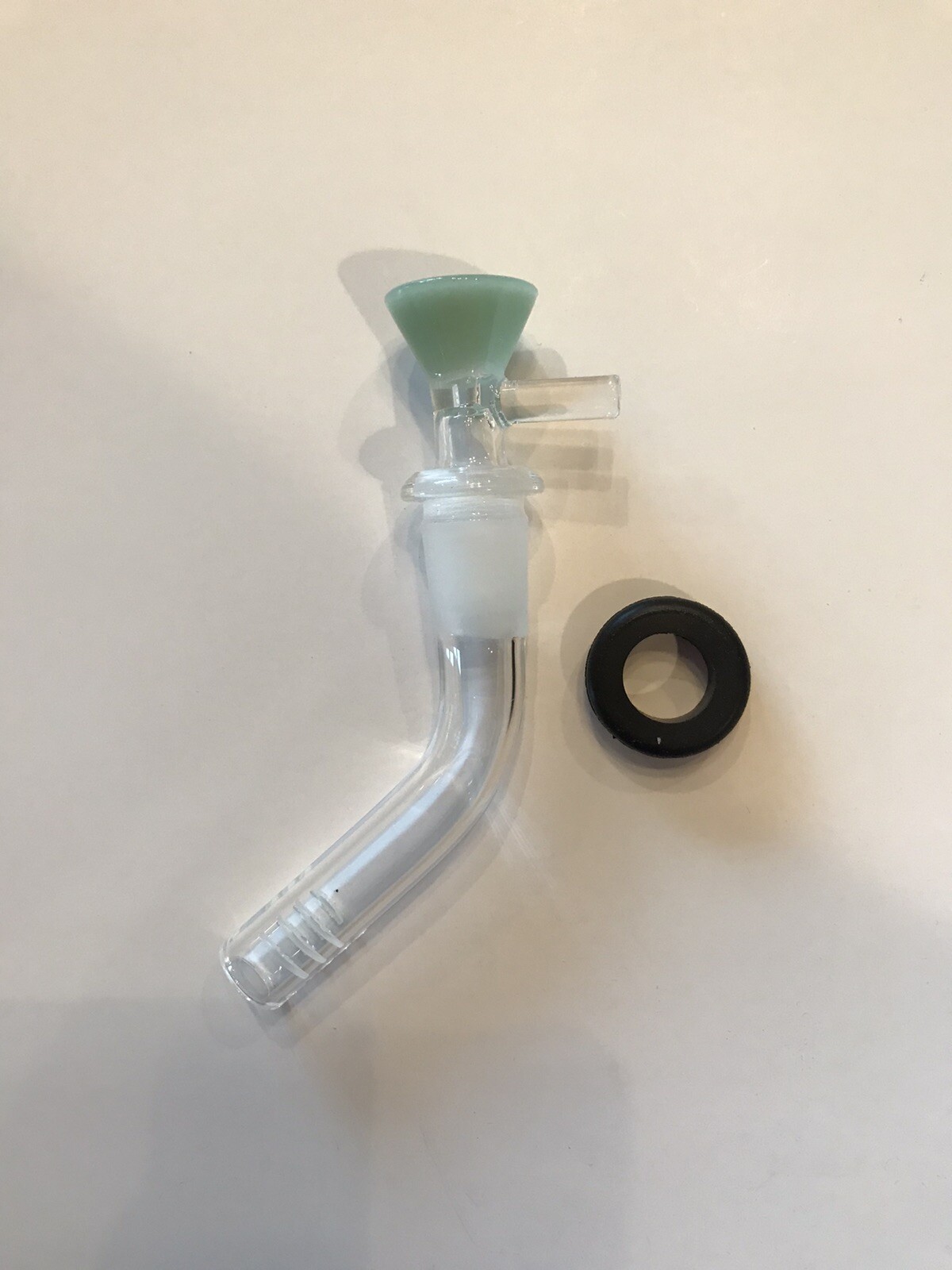 Curved Glass 45 Degree Bent 14mm 3”inch Downstem Bowl Grommet Bong Water Pipe