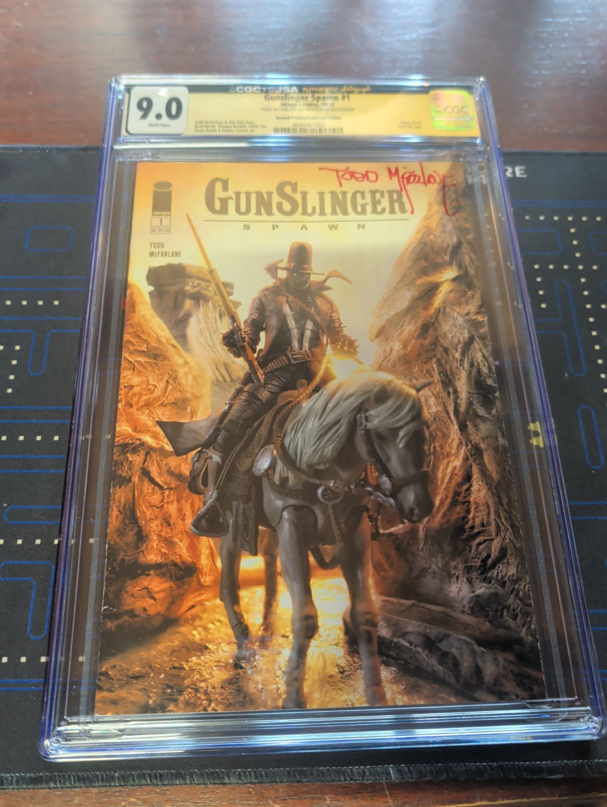 Gunslinger Spawn 1 2nd Printing Gold Foil Edition Mcfarlane Signed CGCxJSA