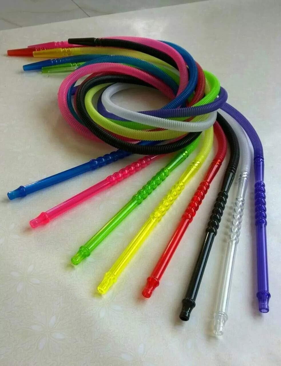 [4 Pack] Washable Disposable 72″ Hookah Shisha Hose Elastic HANDLE/LONGHOSE