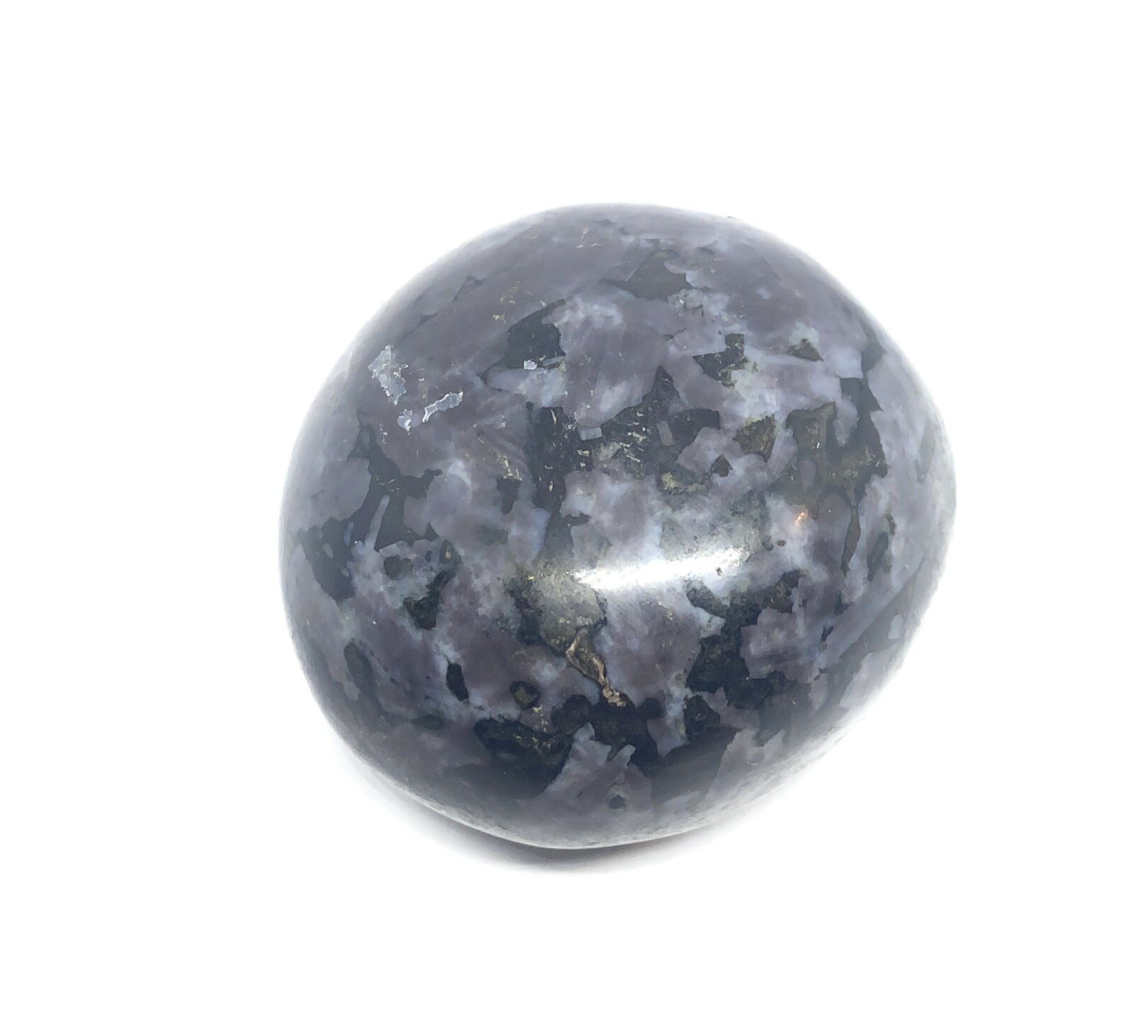 Indigo Gabbro (Mystic Merlinite) Palm Stone From Madagascar 141g Reiki