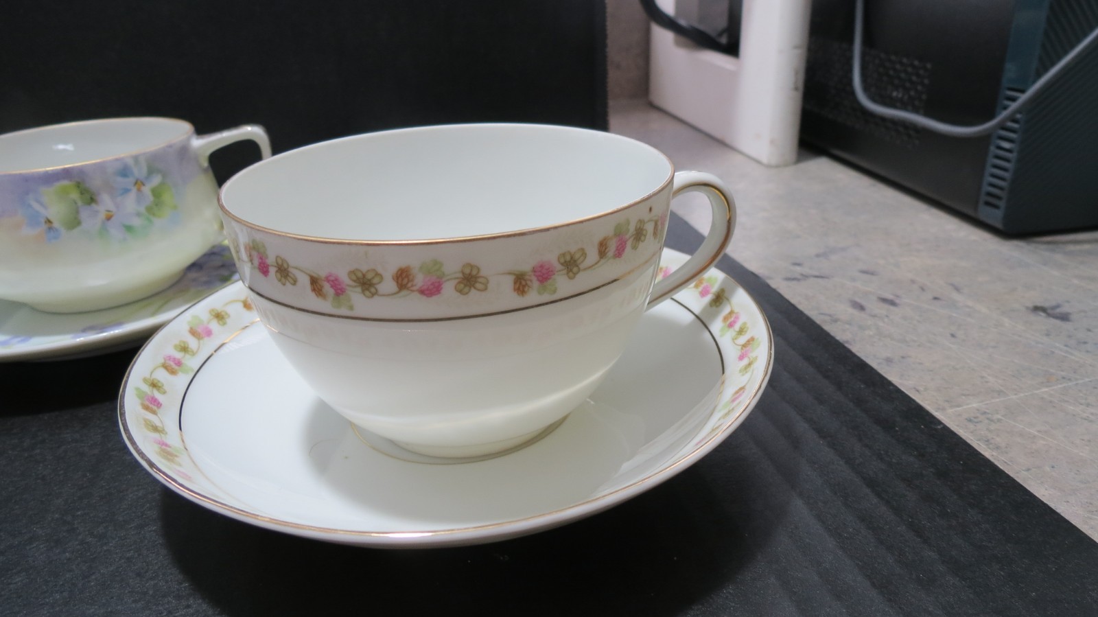 VINTAGE BONE CHINA 3 SETS Teacups AND Saucers BONE CHINA ASSORTED DESIGNS