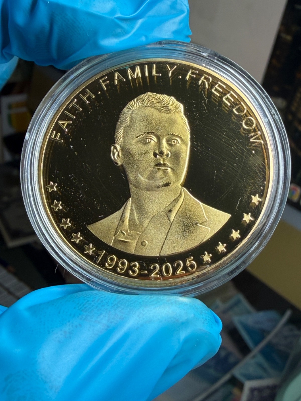 Charlie Kirk FREEDOM Coin, 1oz Golden Token, Signed, Turning Point USA 🇺🇸