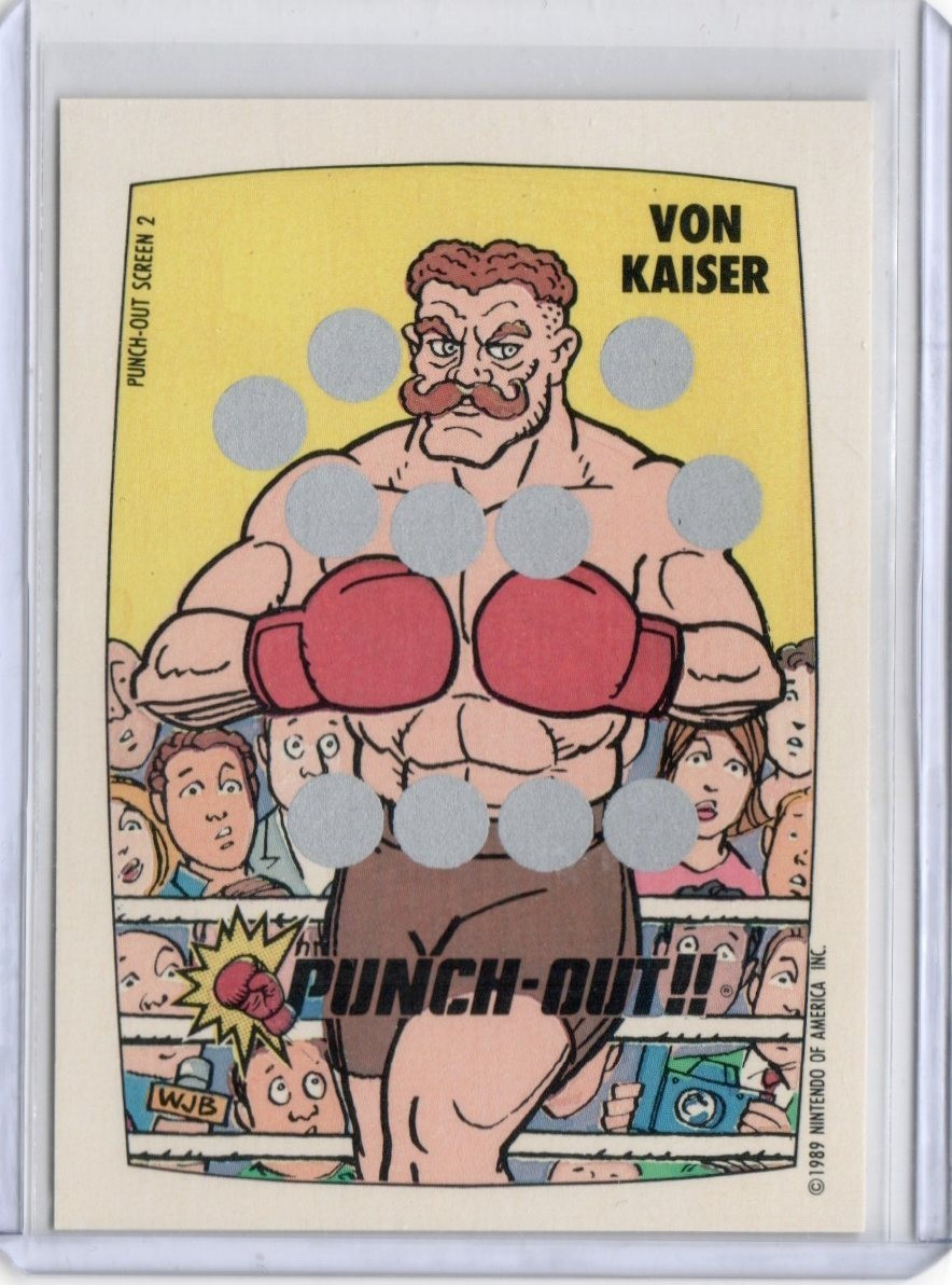 1989 Topps Nintendo #2(VON KAISER) Punch Out Scratch Off Card