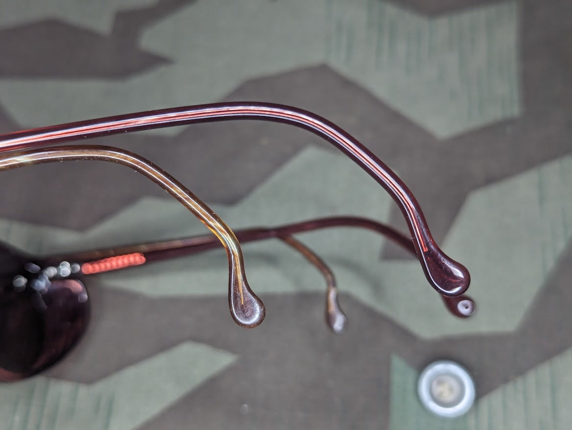 Reproduction WWII German Luftwaffe Umbral Sunglasses Vintage 1940s Red Brown