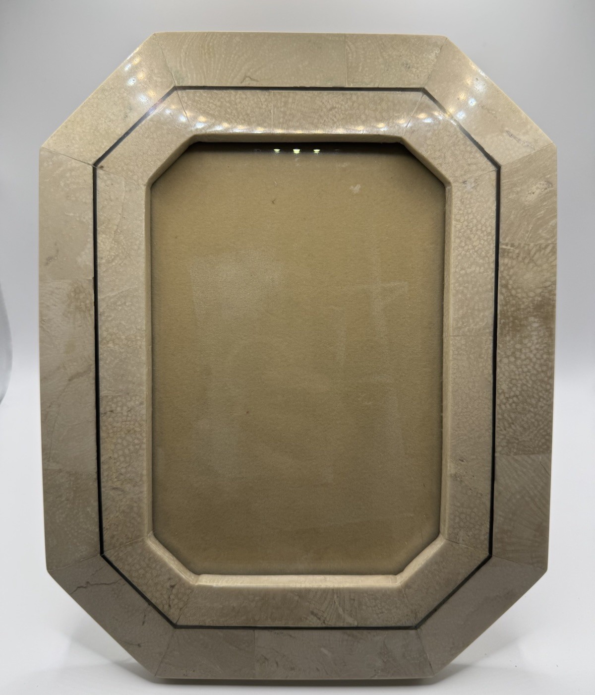 Vintage MAITLAND SMITH Style Postmodern Tessellated Stone 7.5″x9.5″ Photo Frame