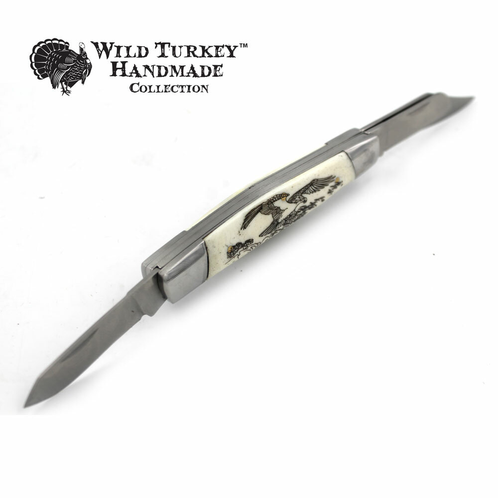 Wild Turkey Handmade Gentleman’s 3 Blade Folding Pocket Collectors Knife EDC