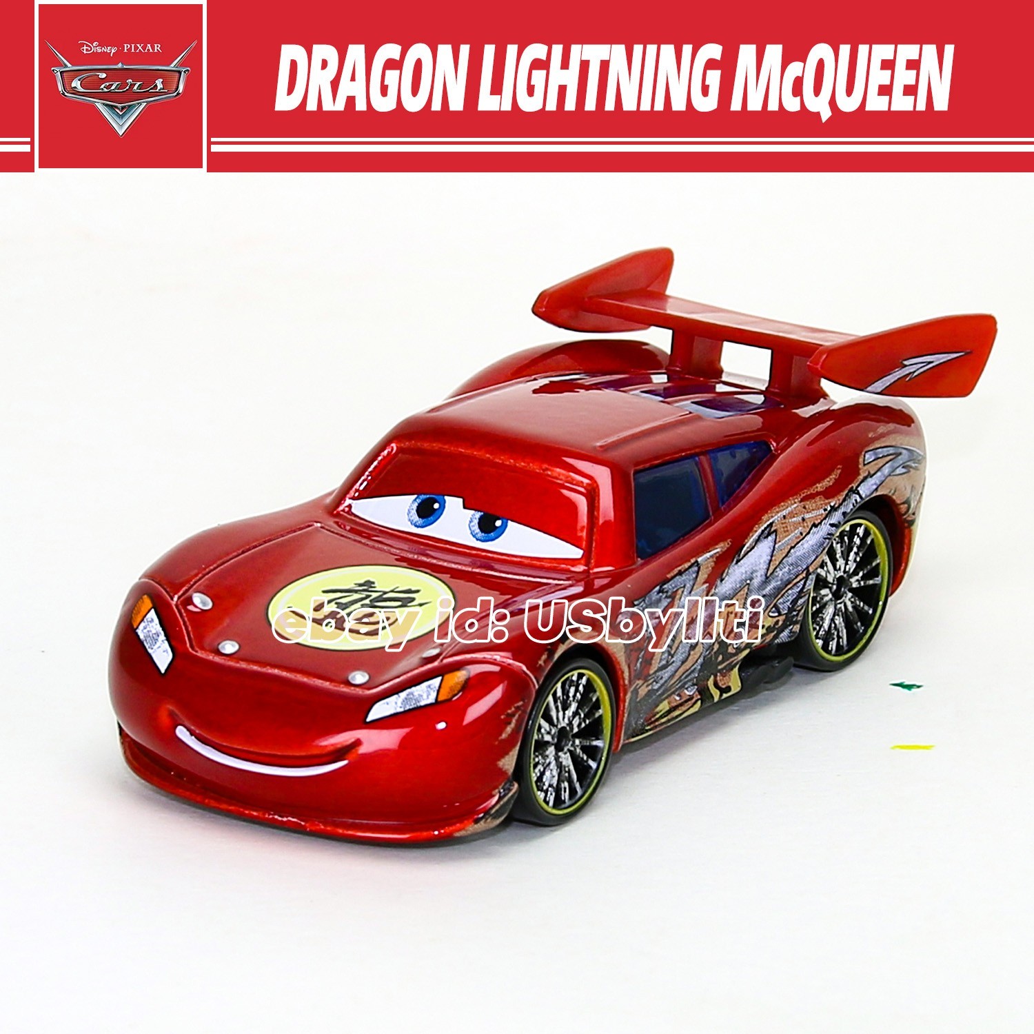 Disney Pixar Cars Toon Dragon Lightning McQueen Diecast 1:55 Metal Car Toy