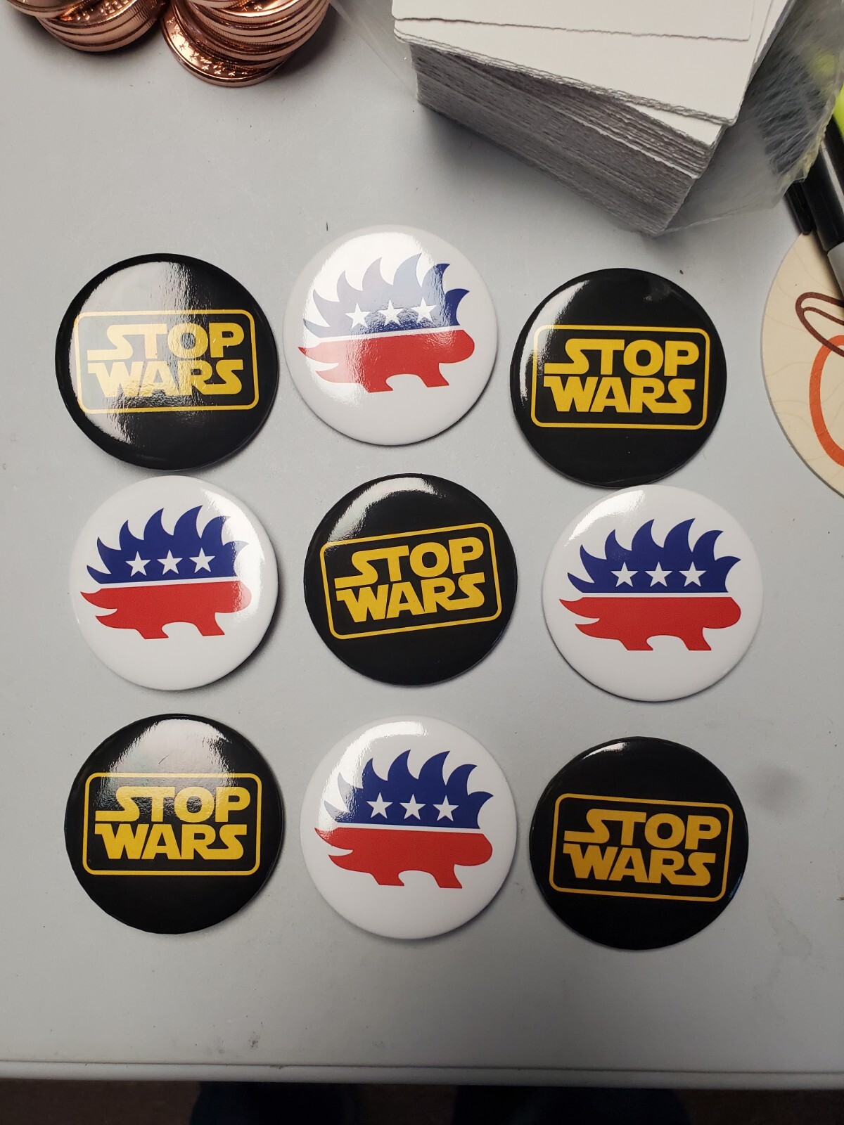 RARE POLITICAL BUTTONS LOT (3) LIBERTY 🗽 FREEDOM 🇺🇸 LIBERTARIAN PORCUPINE