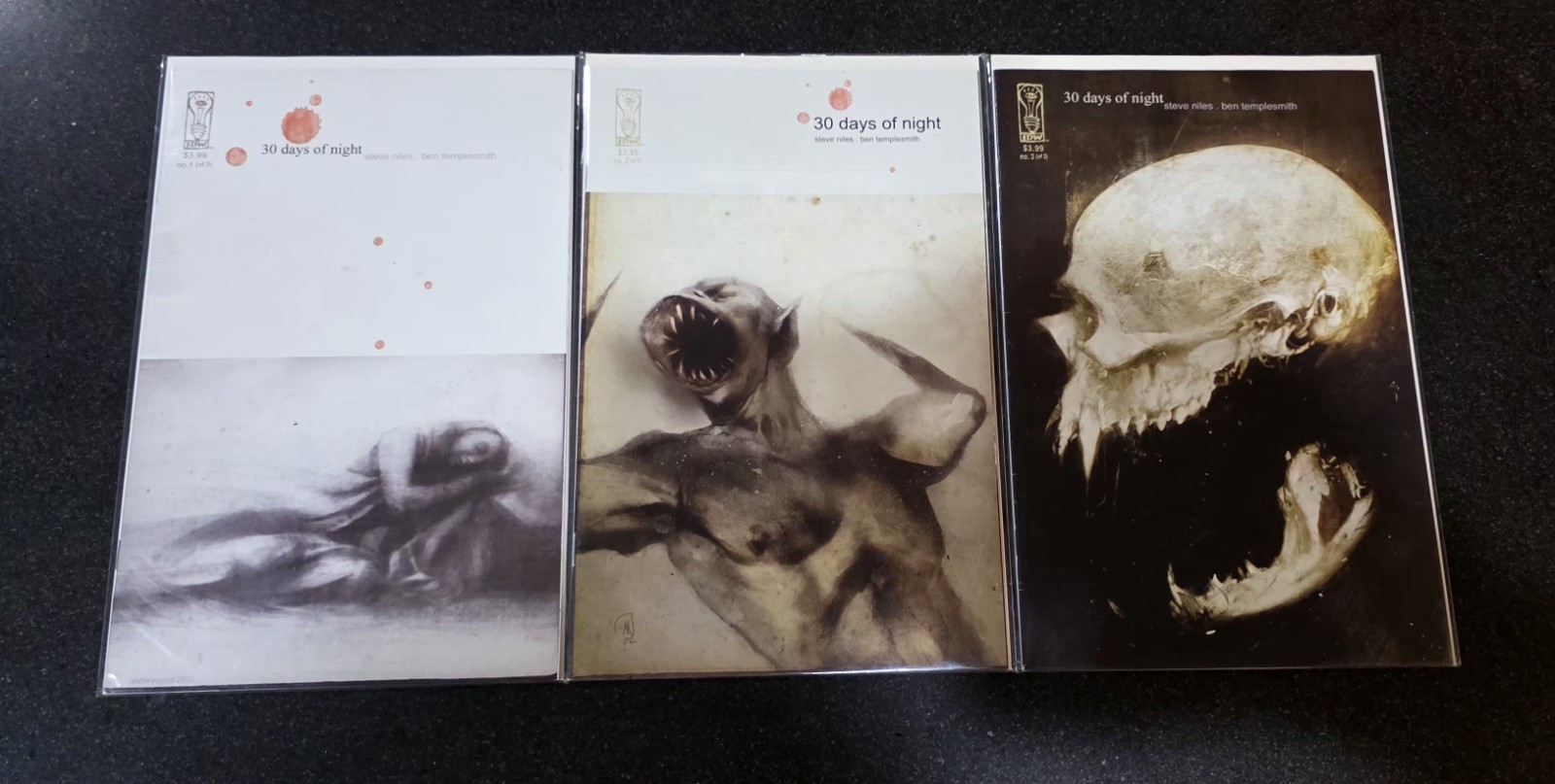30 DAYS OF NIGHT #1-3 SET IDW 2002 NILES TEMPLESMITH (#1 2ND PRINT) 2 3 VF