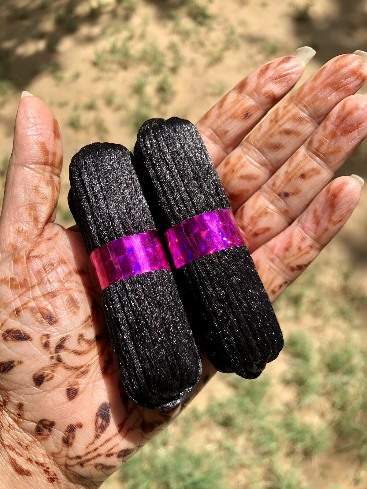 2 Pc Indian BLACK SILK Mauli kalawa Moli Kalaya Religious Wrist Band FREE SHIP