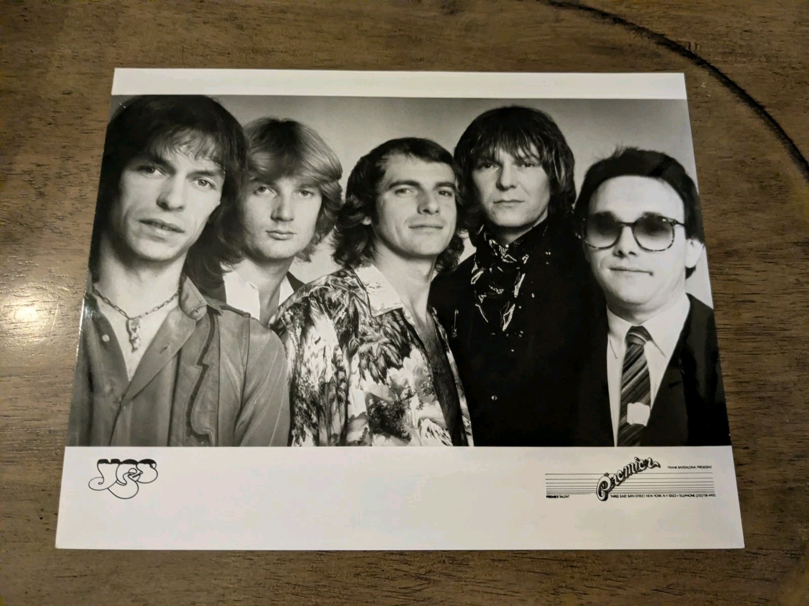 Yes Rare 1980 Premier Talent Band Promo Photo W/ Press Info on Back