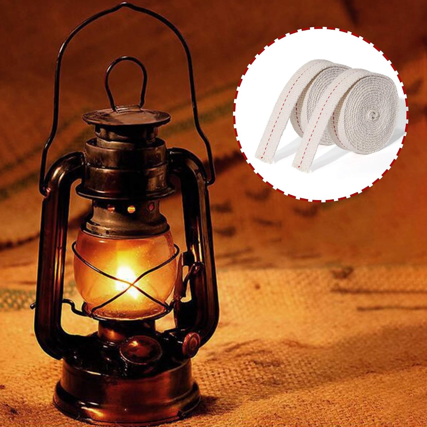 Flat Cotton Wick 2 Rolls – 13 Feet, Ideal for Kerosene & Paraffin Oil Lamps