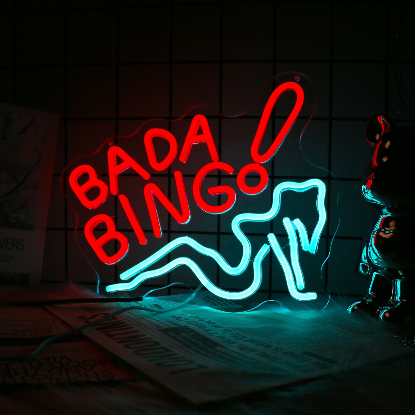 Bada Bing Neon Sign,Dimmable LED Man Cave Pub Store Bar Novelty Neon Wall Decor