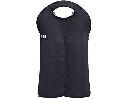 2bblk 2bottle Stain Resistant Neoprene Wine/water Bottle Carry Tote Black