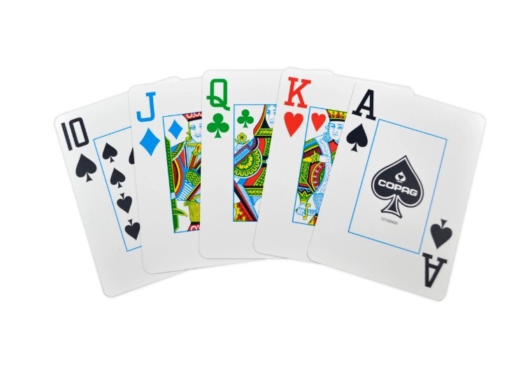 COPAG LEGACY 4-COLOR 100% PLASTIC PLAYING CARDS POKER SIZE JUMBO INDEX RED/BLUE