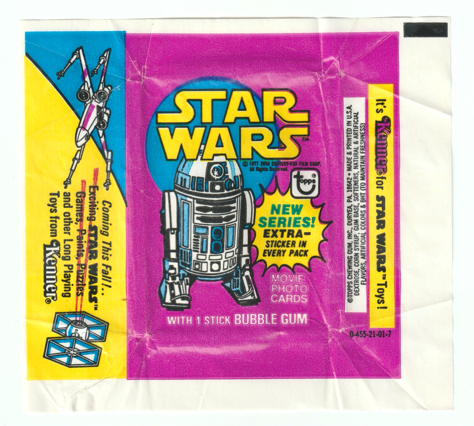1977 Topps Star Wars Series 3 (Yellow Set) Empty Wax Pack Wrapper