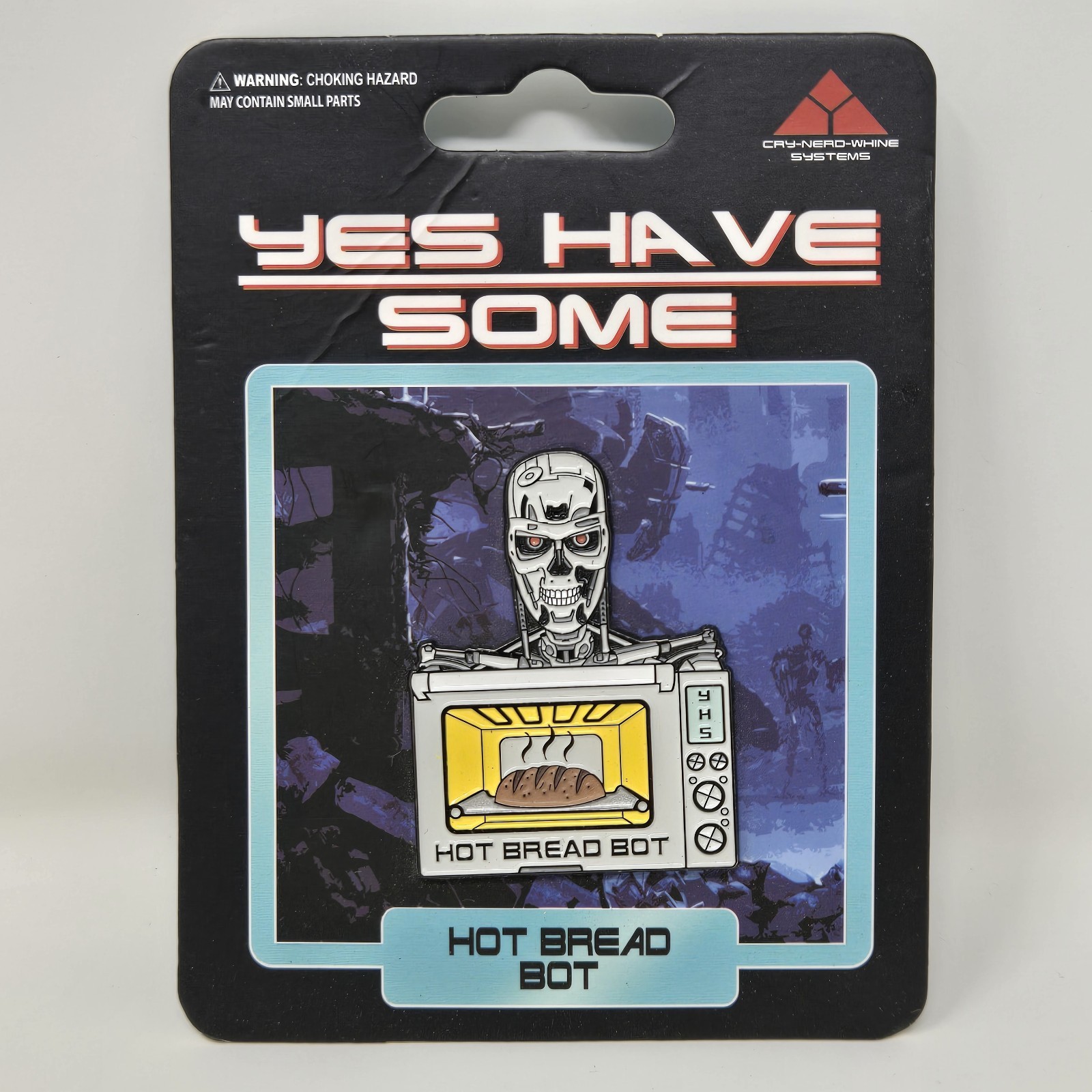 Yes Have Some Podcast Toy Anxiety Hot Bread Bot Enamel Pin yhspodcast LTD Rewind