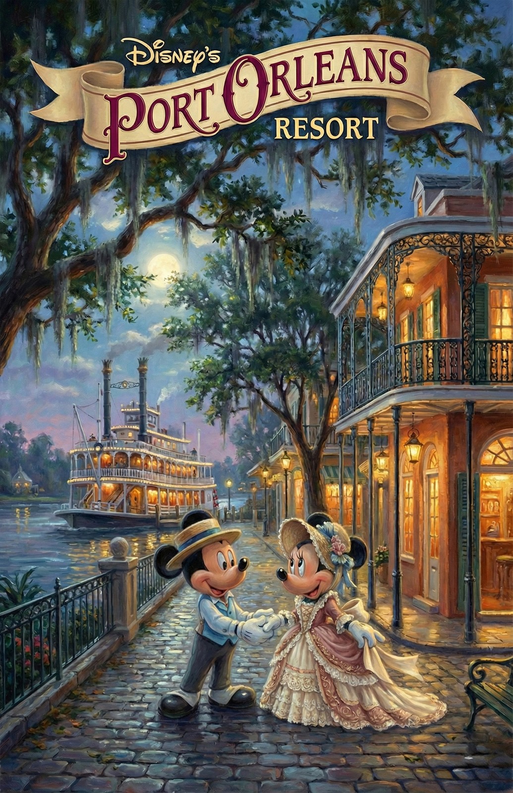 Disney Port Orleans French Quarter Painted Light 12×18 Matte Print