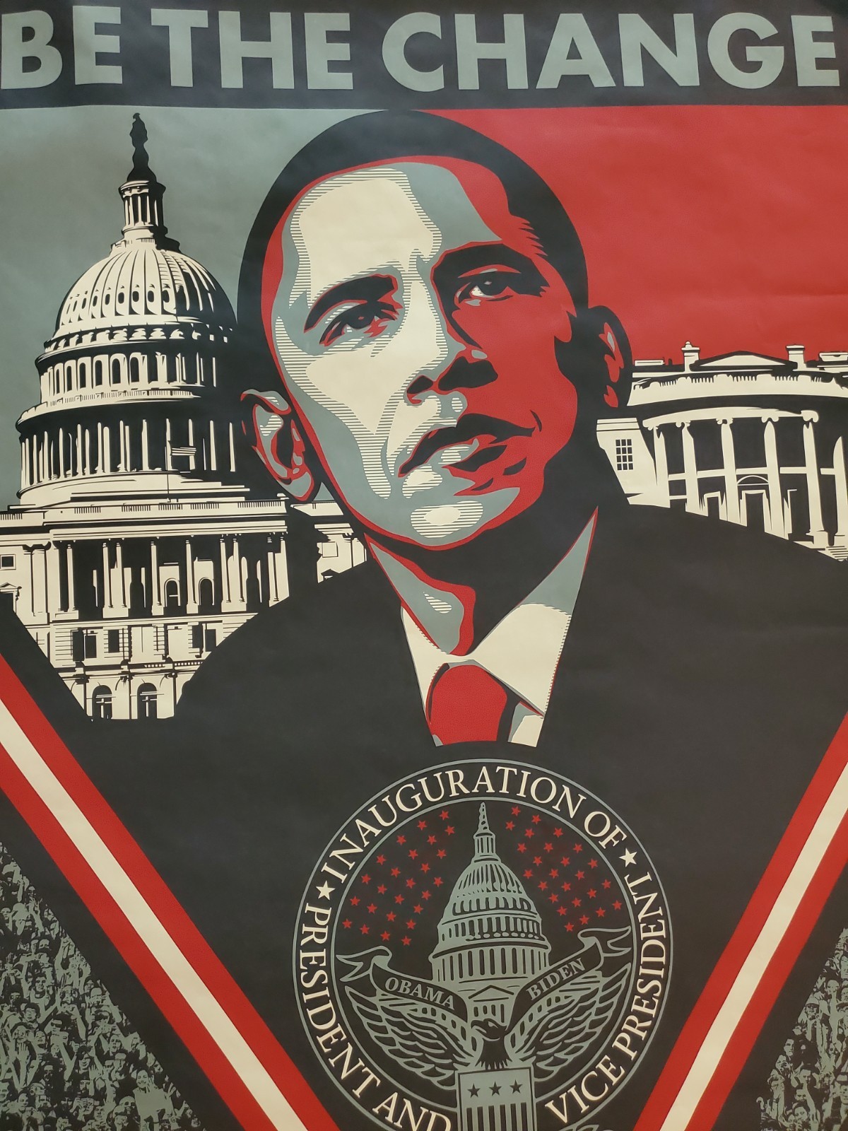 Barack Obama Inauguration Poster 2009 Be The Change, Shepard Fairey, Art
