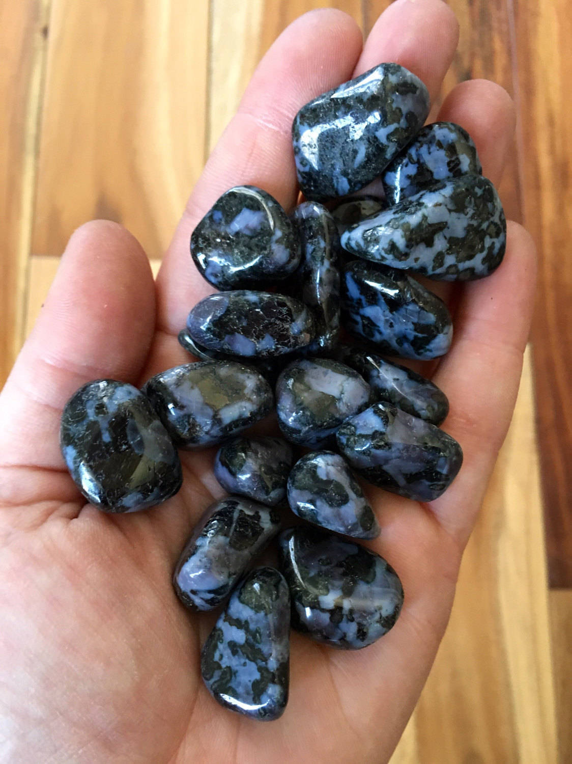 Indigo Gabbro Tumbled Stone, Mystic Merlinite, Indigo Gabbro from Madagascar