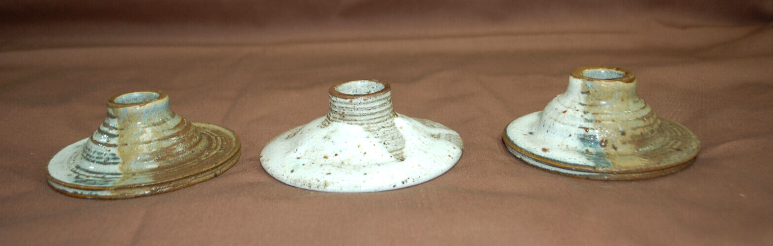 Ceramic 3 Mugs and 3 Candle Holders Handmade Lot of 6 Total T1428
