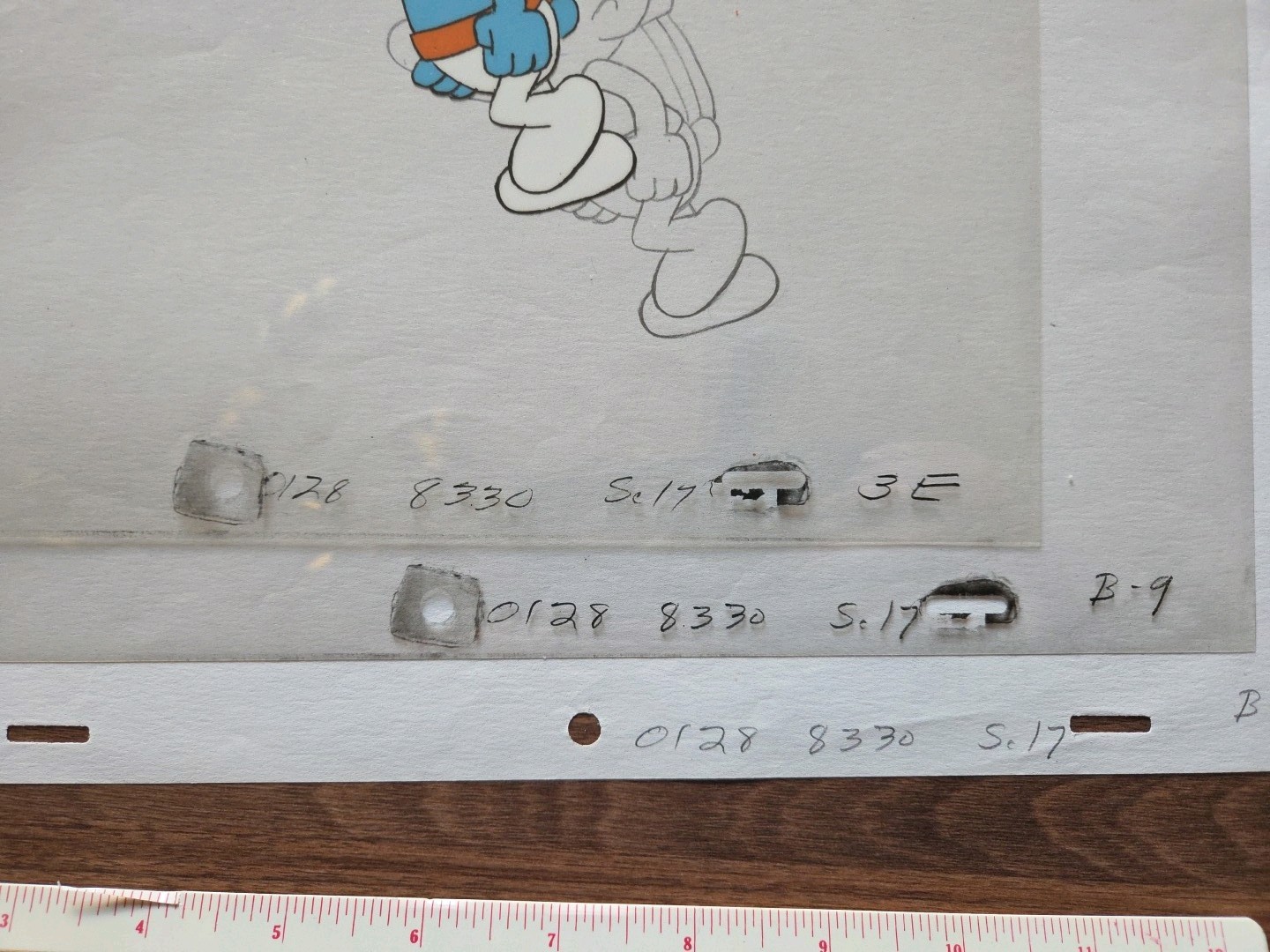 Lot of 4 Smurf Animation hand painted Hanna Barbera Production Art Cel + Sketch
