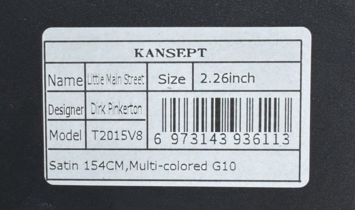 Kancept Little Main Street T2015V8 Tanto Folding Knife 154CM Multicolor G10