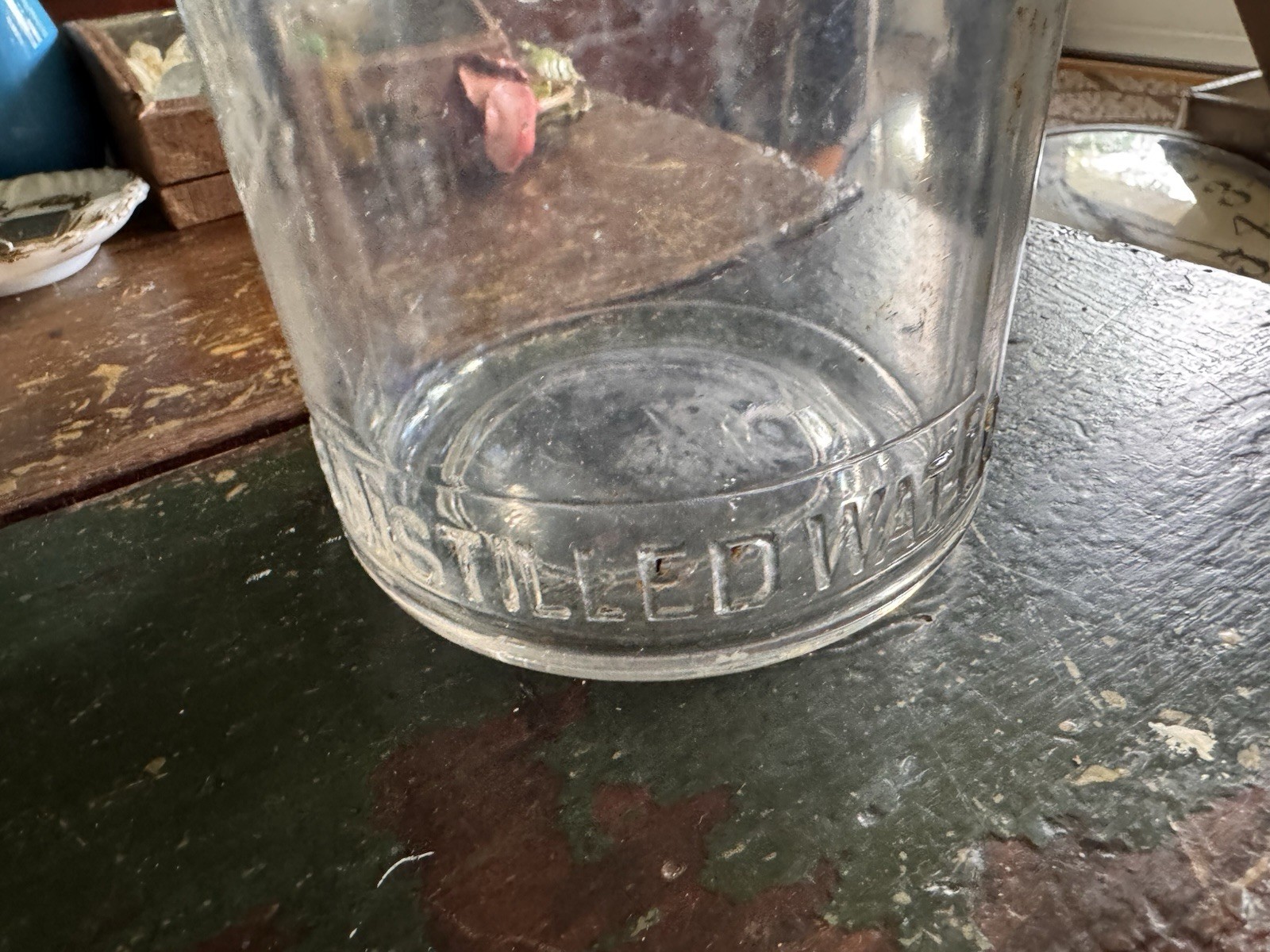 Antique Glass Distillata Water Bottle The City Ice & Fuel Co Cleveland, OH