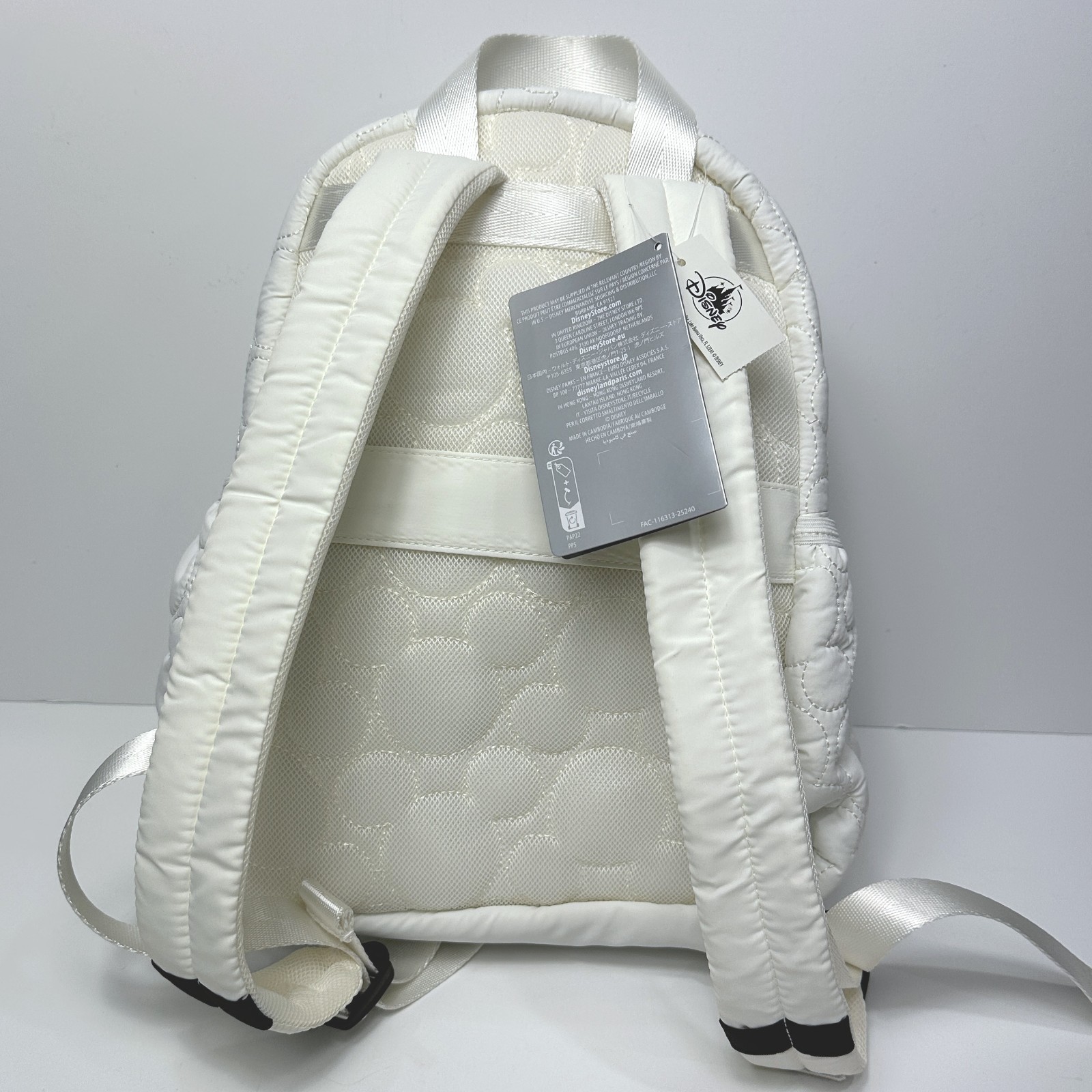 Disney Parks Mickey Mouse Quilted Mini Backpack White Walt Disney World