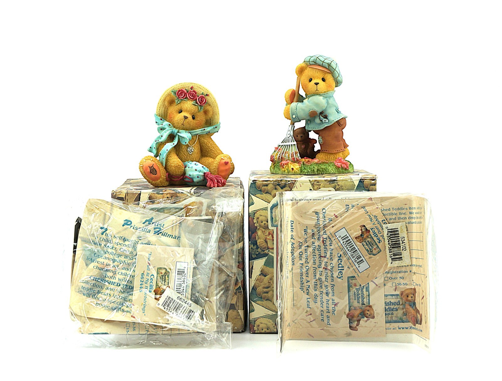 Cherished Teddies Sedley & Cecilia 1999 Figurines 2pc Vintage Set