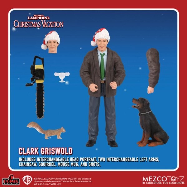 Christmas Vacation Mezco 5 Points Action Figure Complete Set (3)