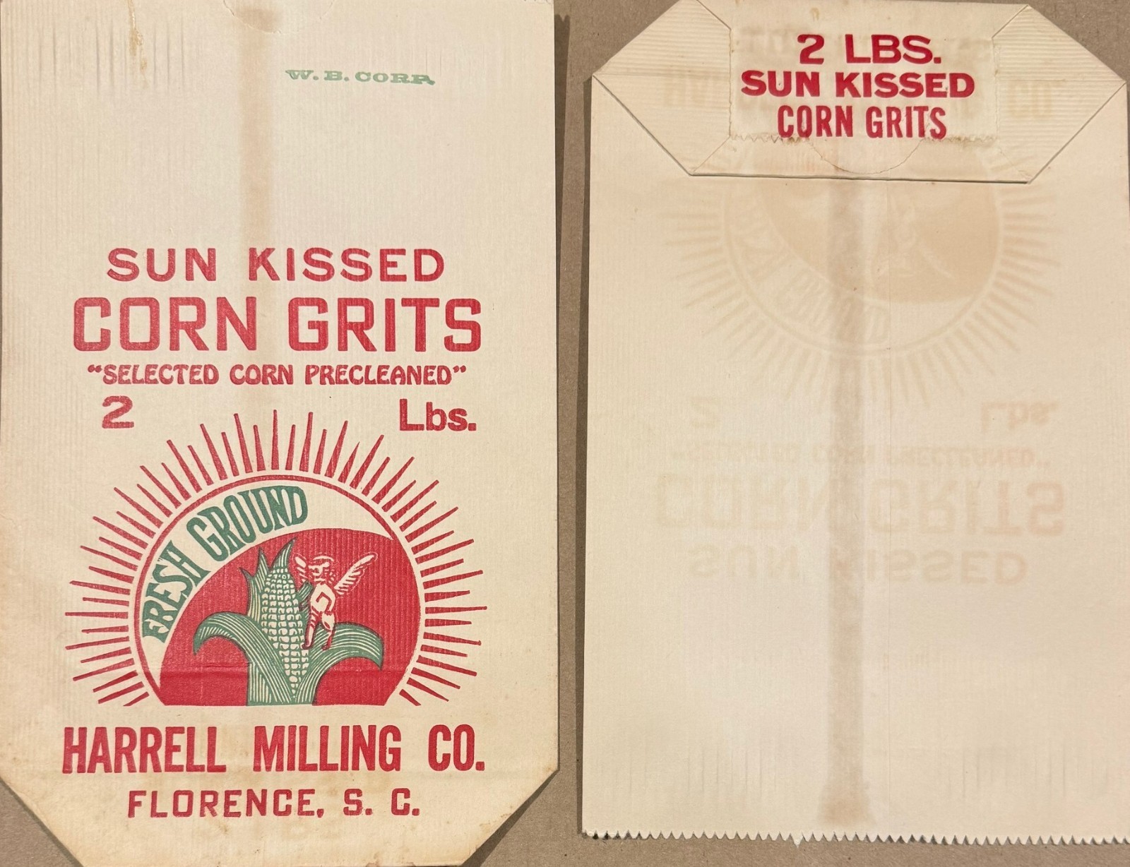Vintage Sun Kissed Corn Grits Two Pound Bag – Harrell Milling Co. Florence, S.C.