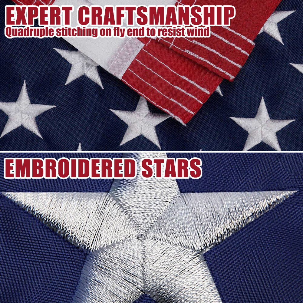 US American Flag 3×5 Made in Luxury Embroidered United States Flag Outdoor USA