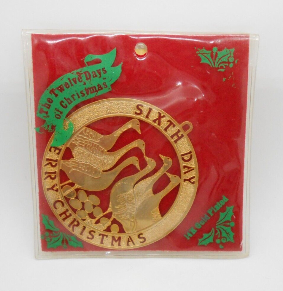 The Twelve Days Of Christmas 14K Gold Plated Sixth Day Ornament Geese a Laying
