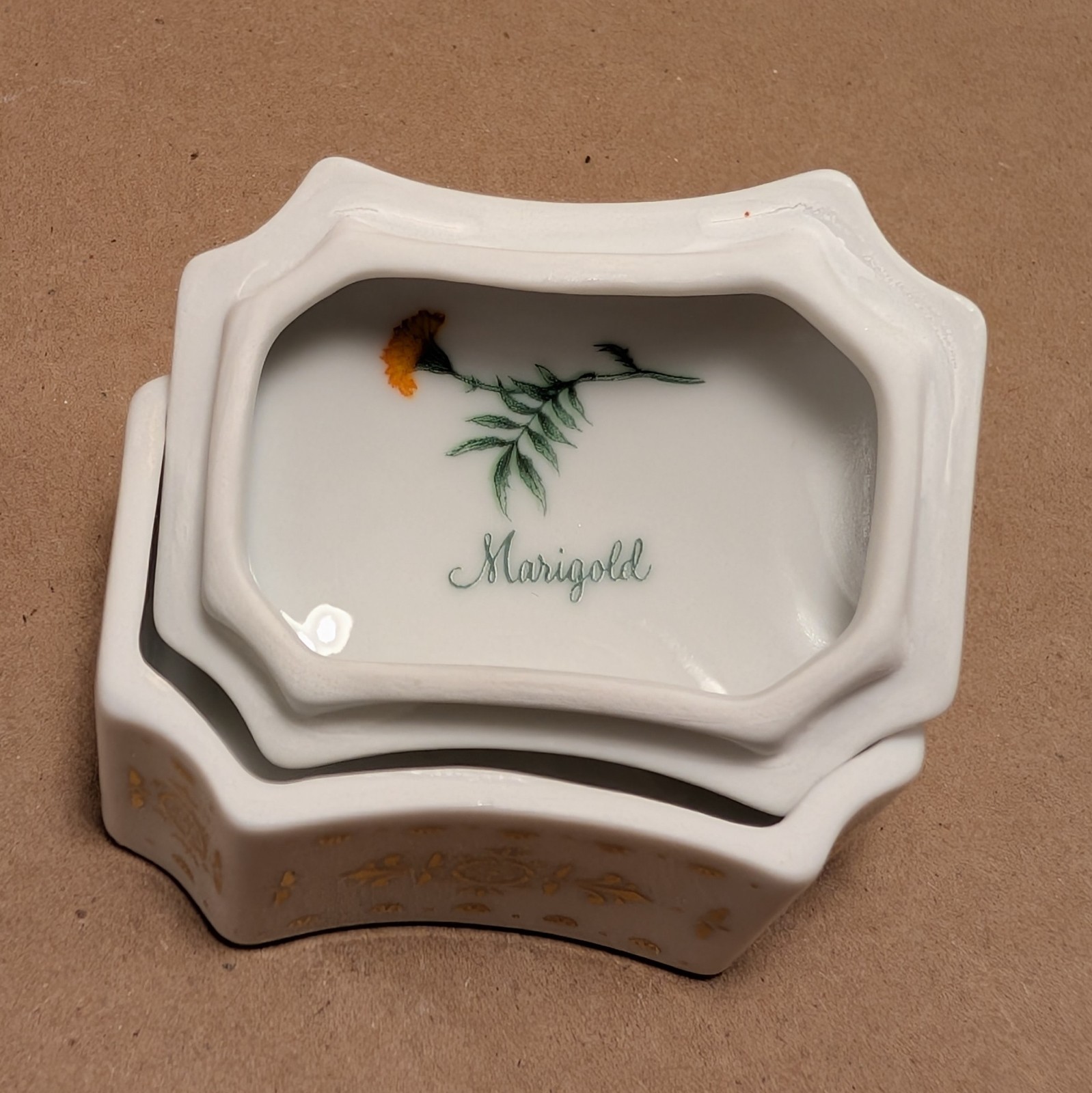 Limoges Porcelain Floral 24k Gilded Trinket Box Lot Tulip Marigold China Aster