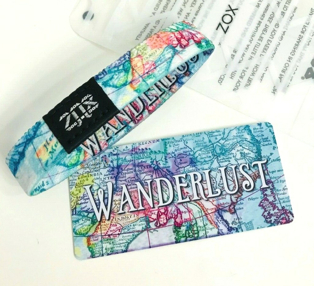 ZOX **WANDERLUST** Silver Single medium NIP Wristband w/Card