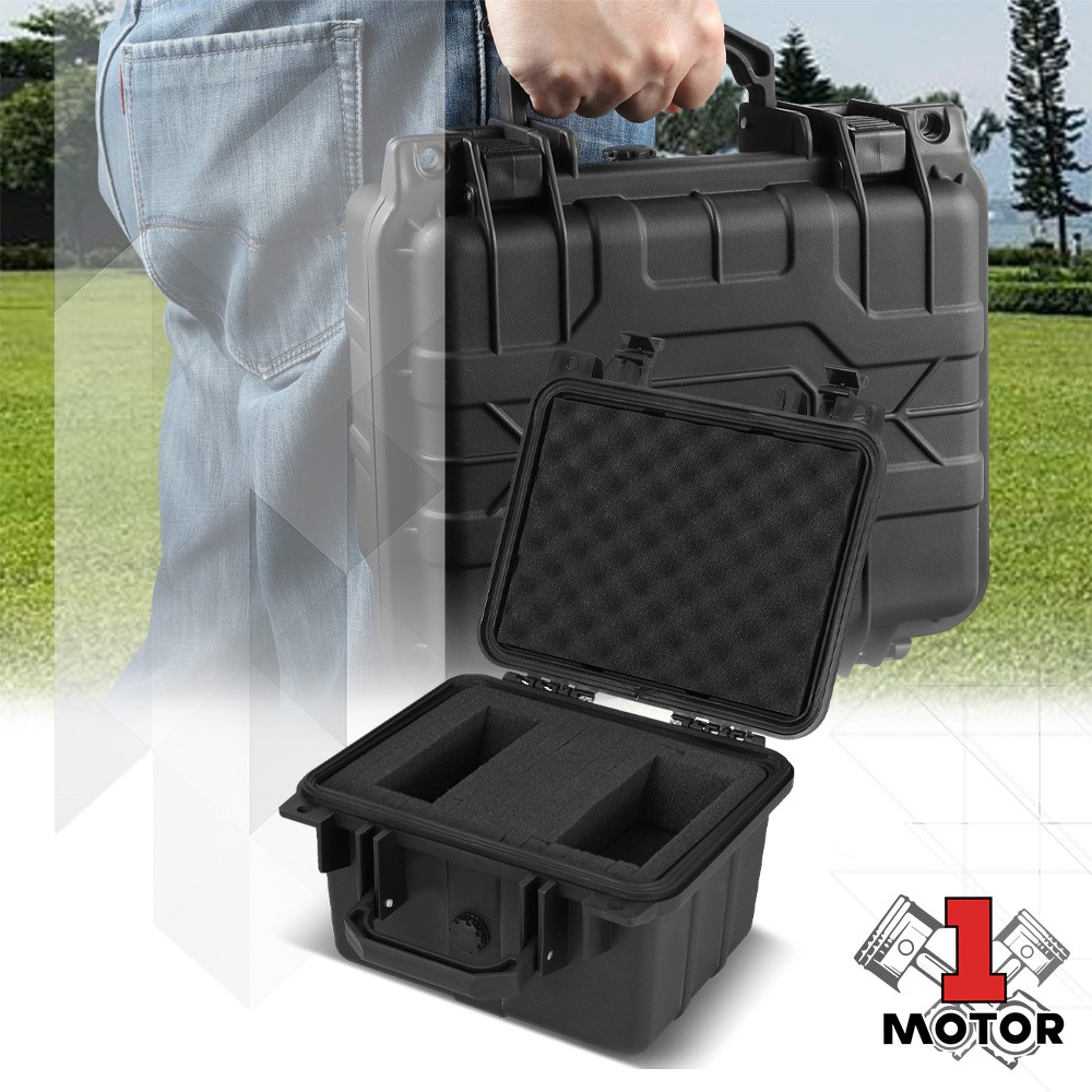9.5″x7.5″x6.75″ Black Heavy Duty Waterproof Dustproof Storage Case Foam Insert