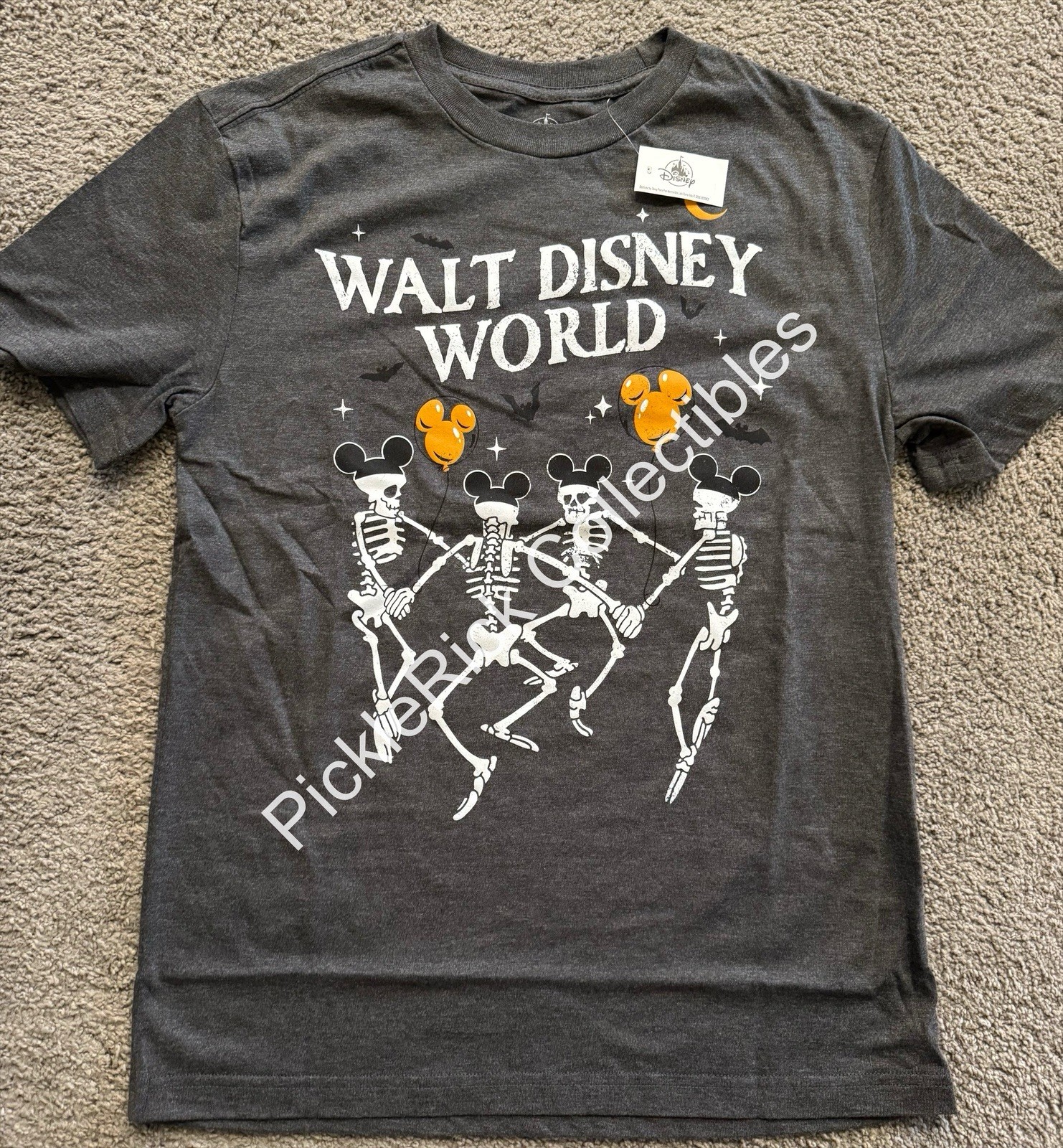 Disney Parks Shirt 2026 WDW Halloween Dancing Skeletons Mouse Hats Gray M NWT