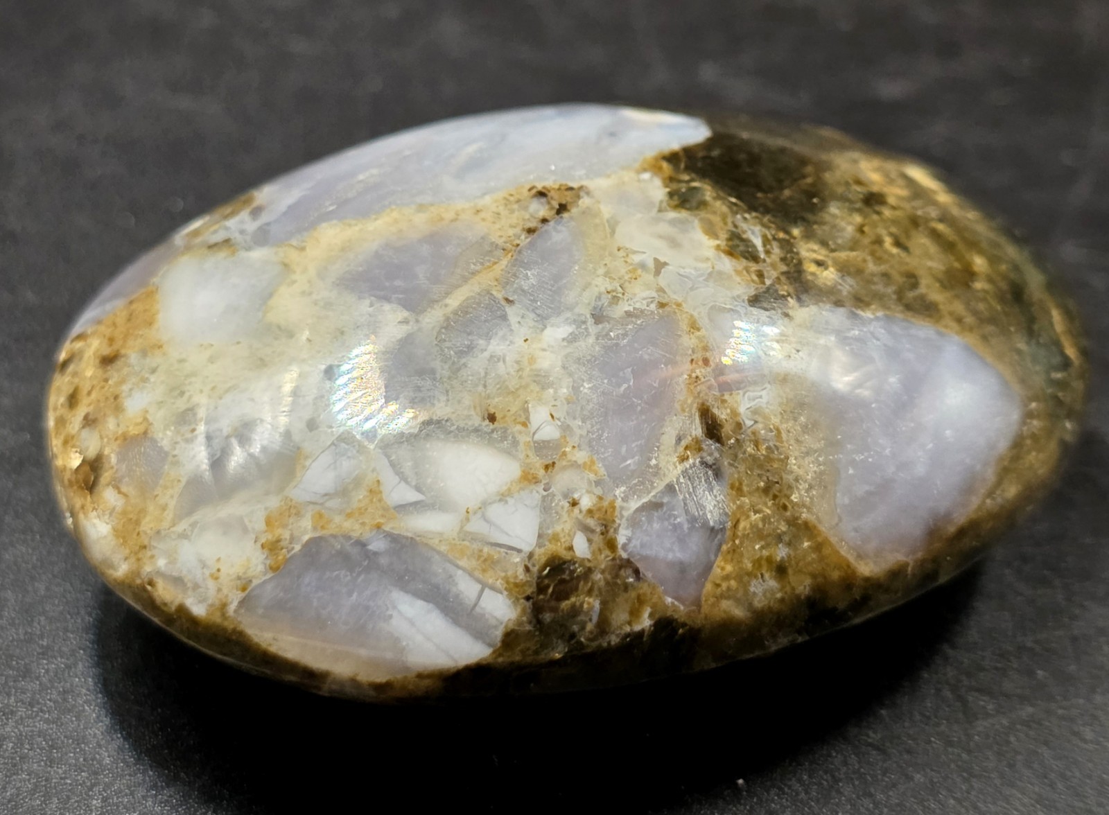 2.5″ Brecciated Purple Jasper Polished Palm Stone | Mystic Merlinite Crystal