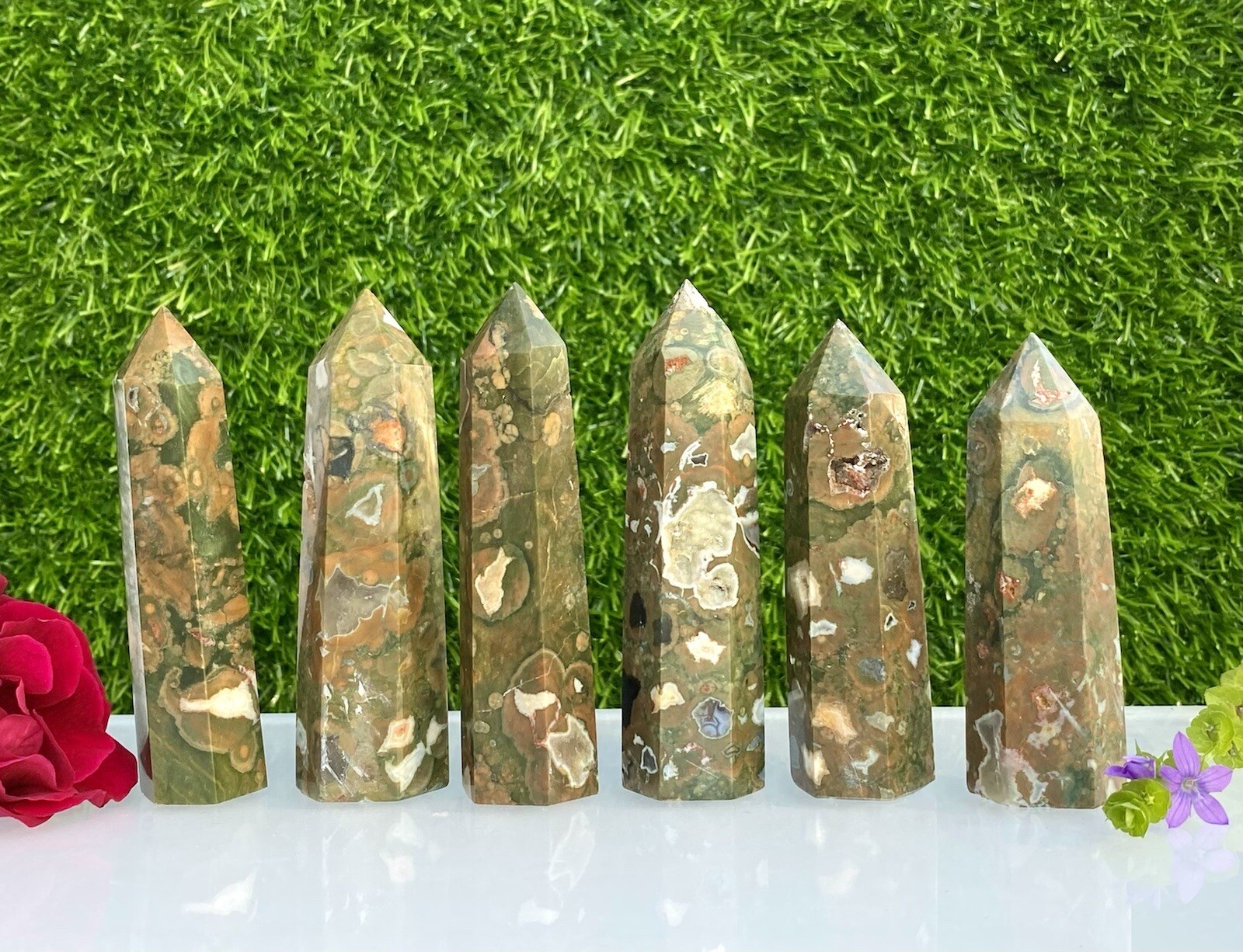 Wholesale Lot 1 Lb Natural Rainforest Jasper Aka Rhyolite Tower Point Crystal