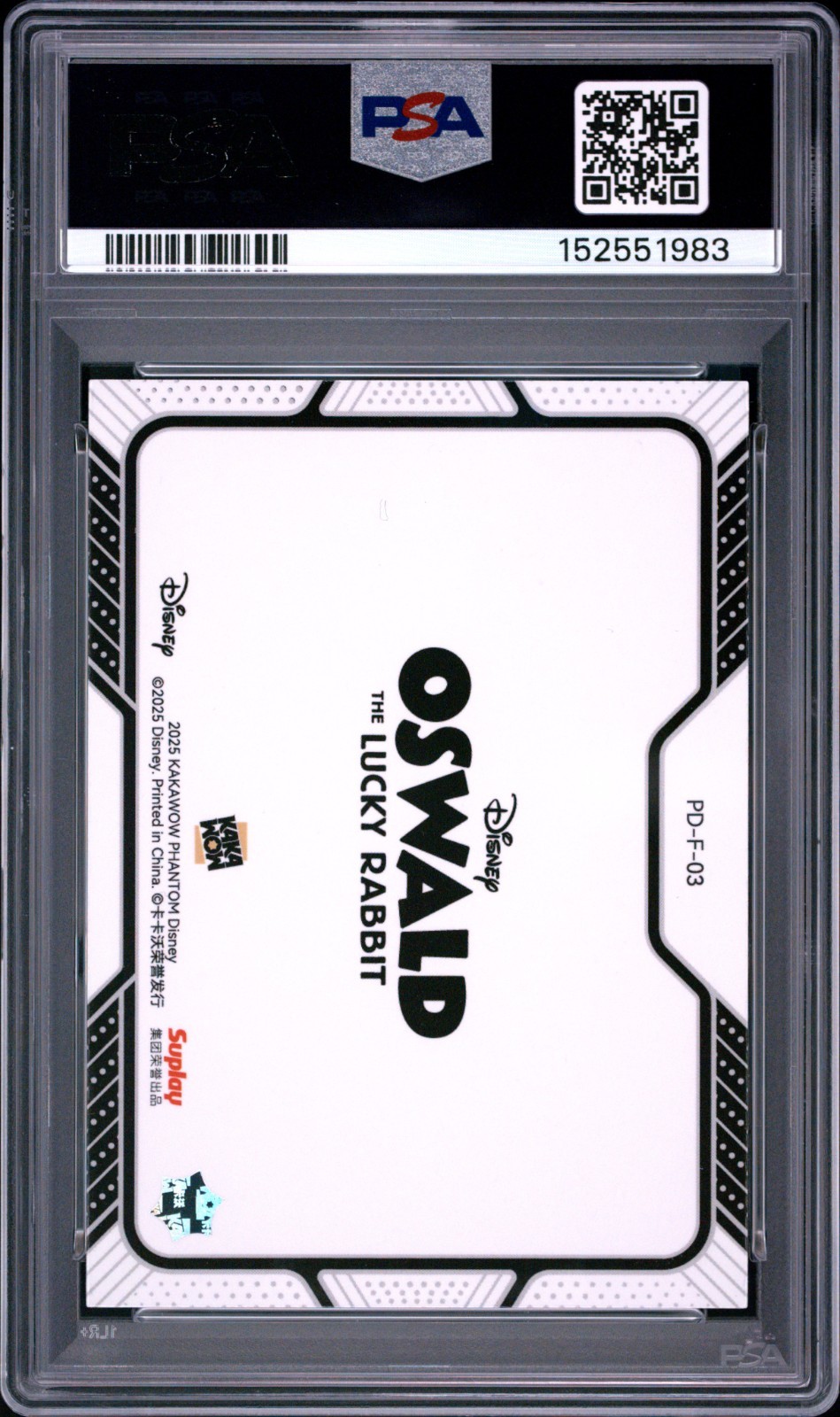 Oswald The Lucky Rabbit – 2025 Kakawow Phantom Disney Final Frames PSA 10