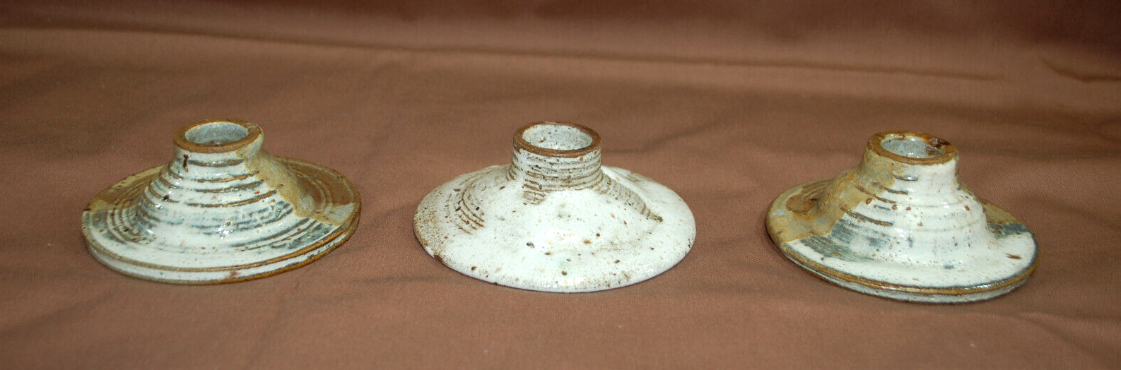 Ceramic 3 Mugs and 3 Candle Holders Handmade Lot of 6 Total T1428