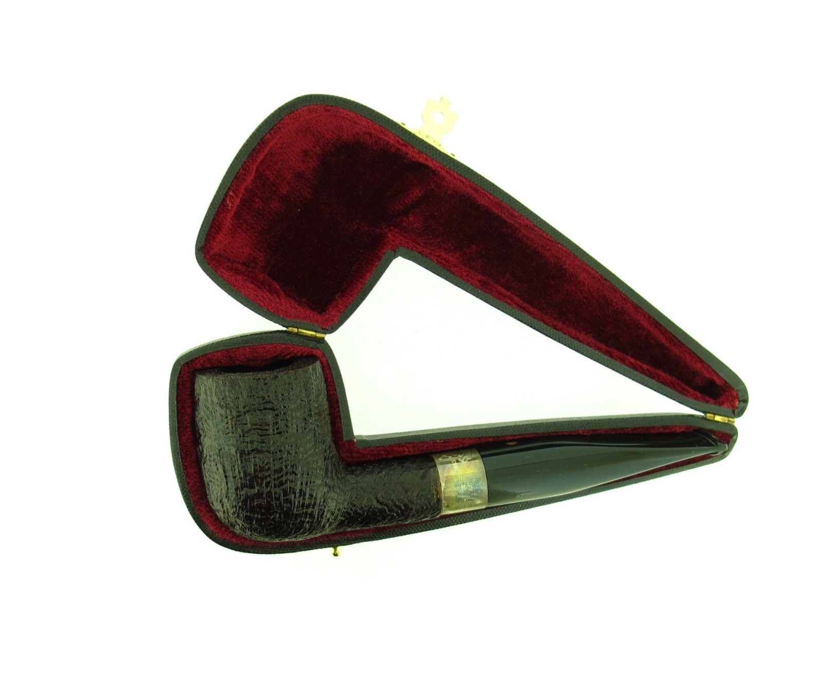 ASHTON PEBBLE GRAIN LIMITED EDITION SILVER BAND CASED PIPE UNSMOKED