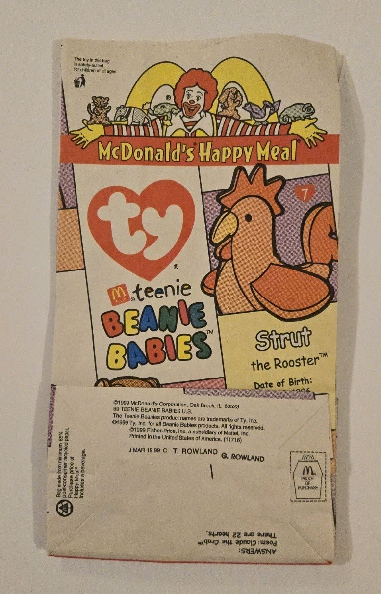 McDonald’s Happy Meal Ty Teenie Beanie Baby Bags 1999 Lot Of 46