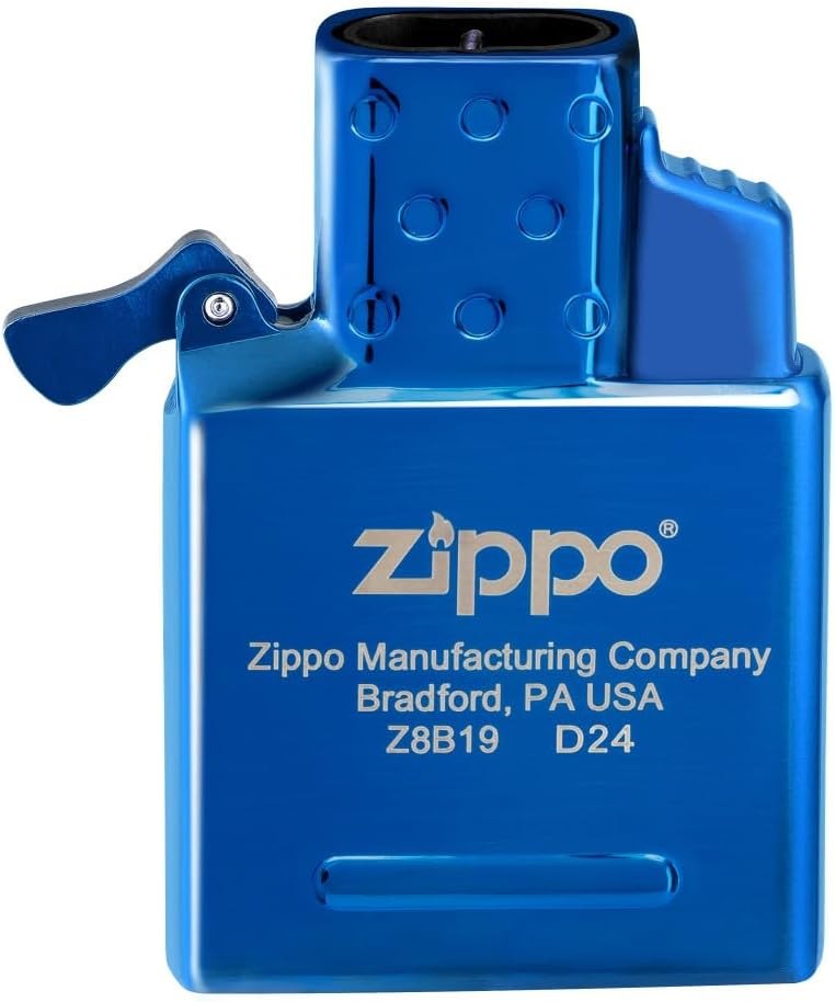 High Polish Blue Butane Lighter Insert Double Torch
