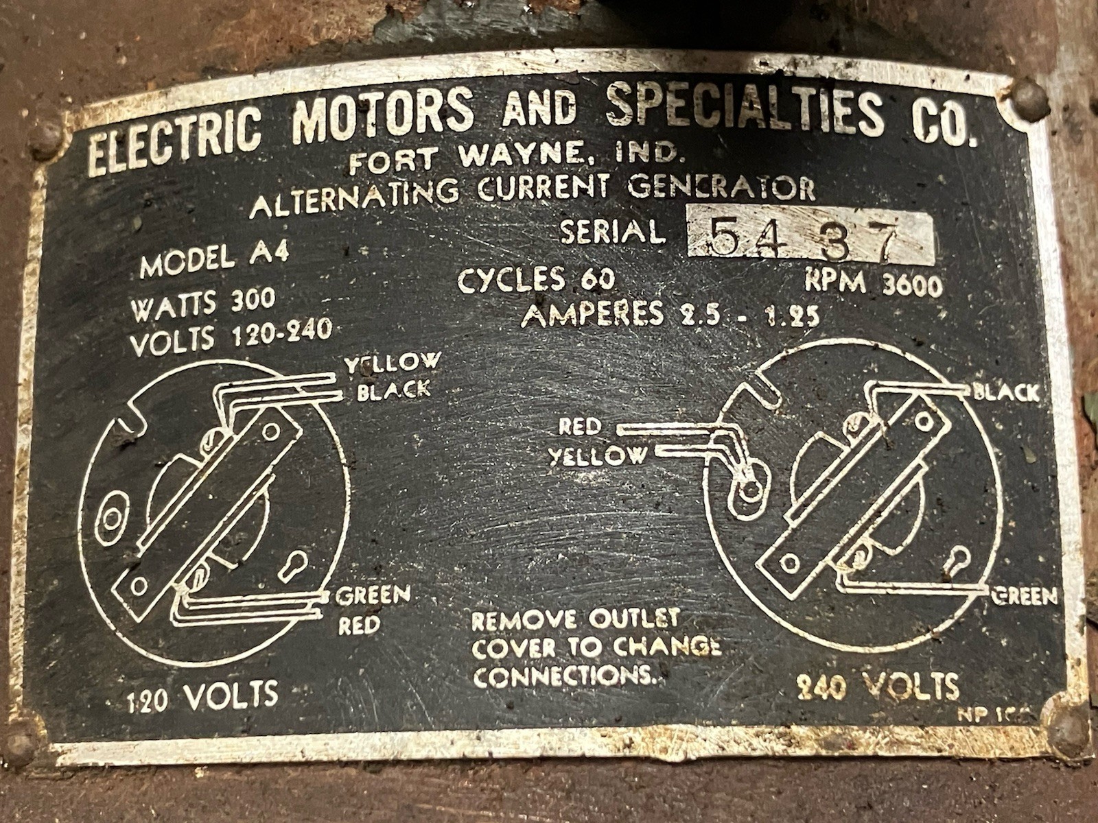 World War 2 Military Signal Corps Field Generator Unit GN-51-B 60 Cycle PH-1